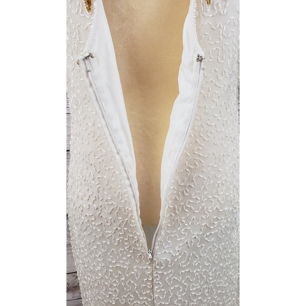 Vintage Eve's Allure Sequin Beaded Silk Dress Lrg - Picture 2 of 8